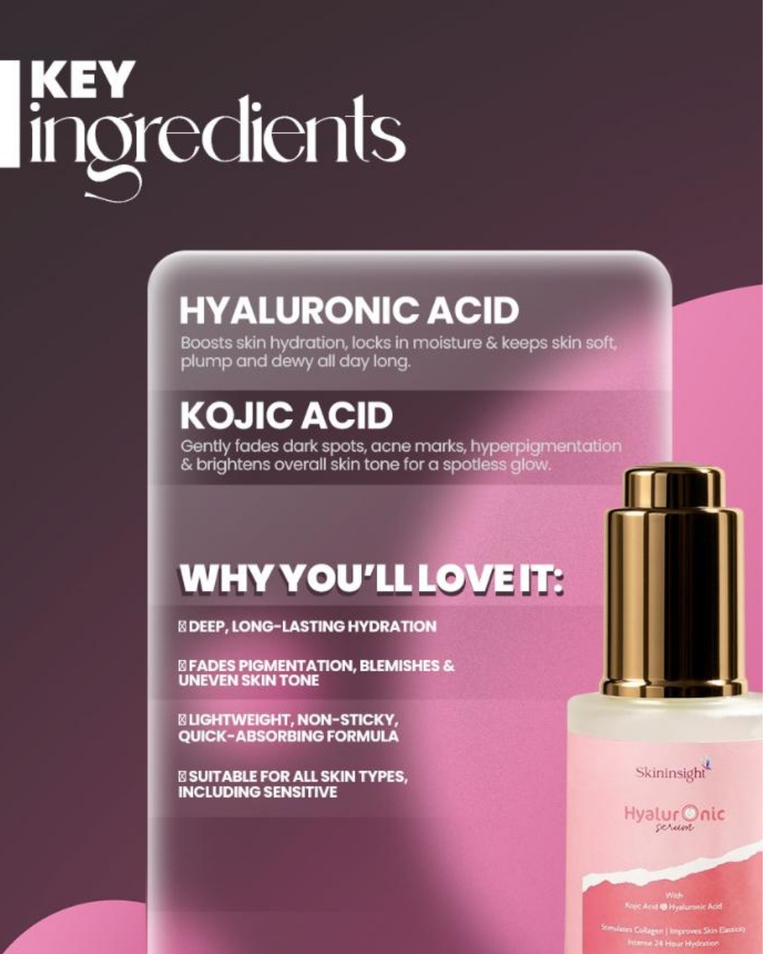 Skininsight Hyaluronic Hydrating Serum – Moisture Lock & Dewy Skin Formula (30ml)