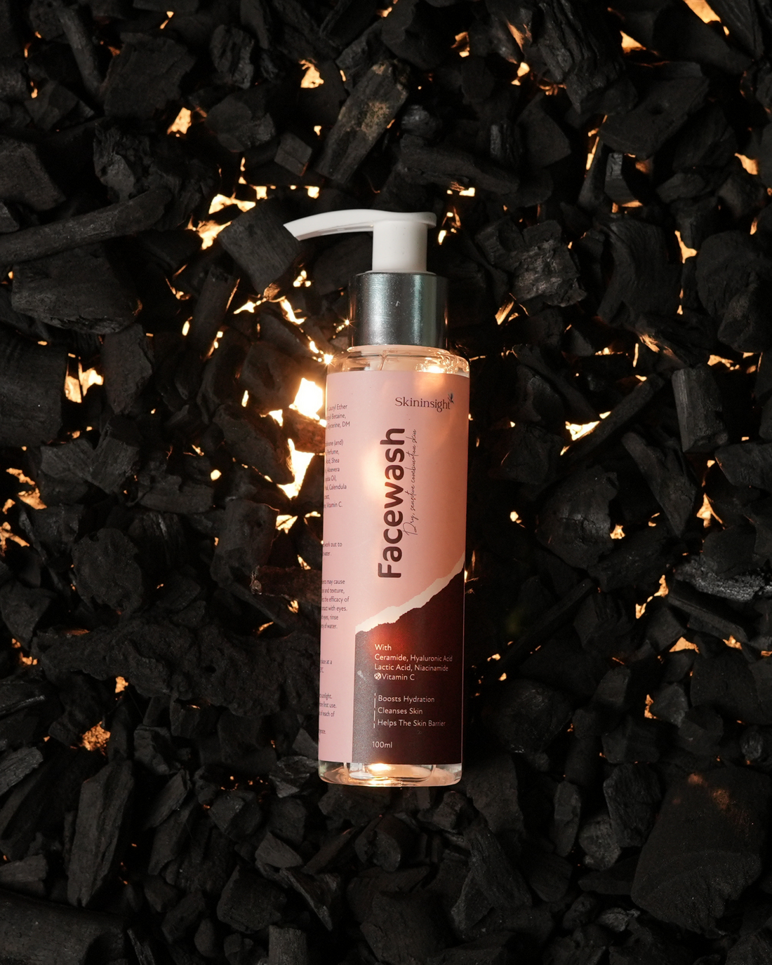 Skininsight Vitamin C Facewash for Dry & Sensitive Skin – Ceramide & Hyaluronic Hydrating Cleanser (100ml)