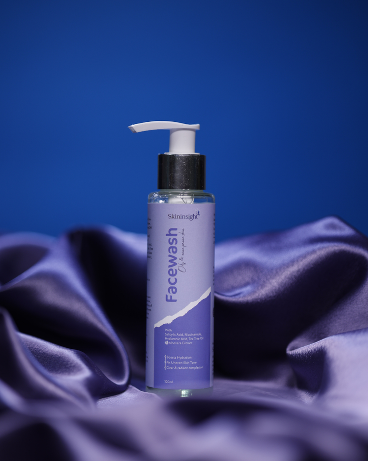 Skininsight Acne-Fighting Facewash – BHA + AHA + Tea Tree Cleanser for Oily & Acne-Prone Skin (100ml)