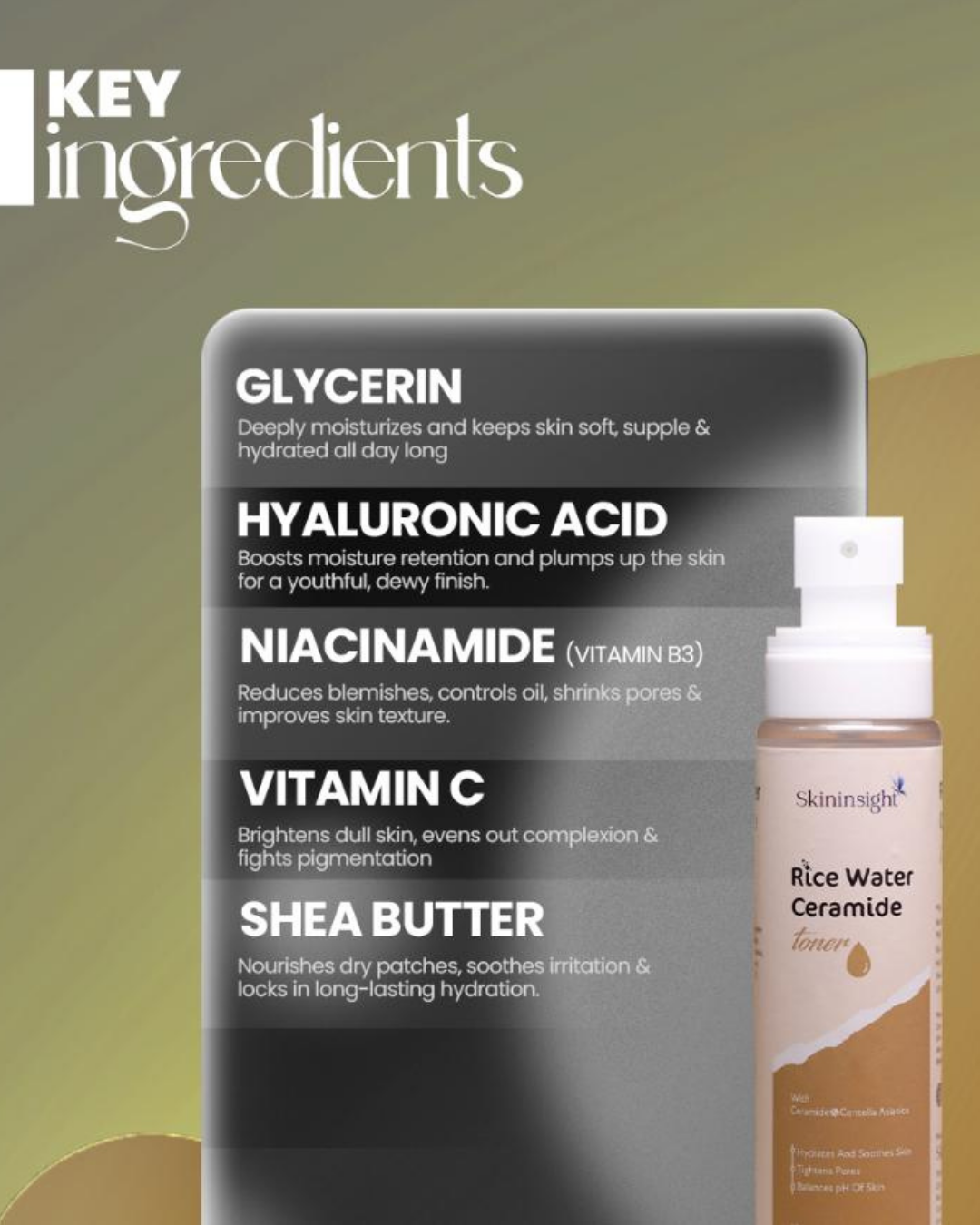 Skininsight Rice Water Toner – Hydrating & Balancing Ceramide Glow Toner (100ml)