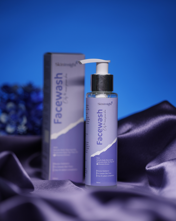 Skininsight Acne-Fighting Facewash – BHA + AHA + Tea Tree Cleanser for Oily & Acne-Prone Skin (100ml)