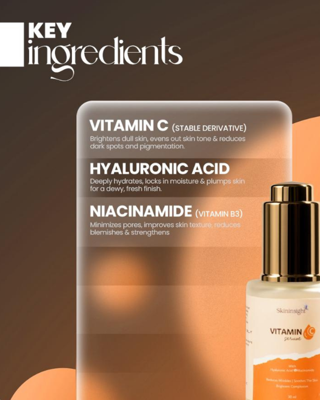 Skininsight Vitamin C Brightening Serum – Dark Spot Corrector & Glow Enhancer (30ml)
